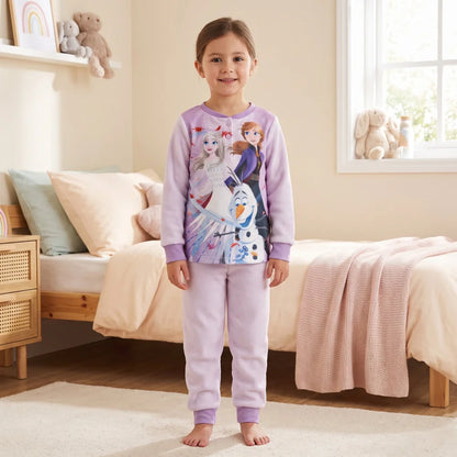 Schlafanzug Disney Die Eiskönigin Kinder Mädchen Coral Fleece Pyjama - WS-Trend.de