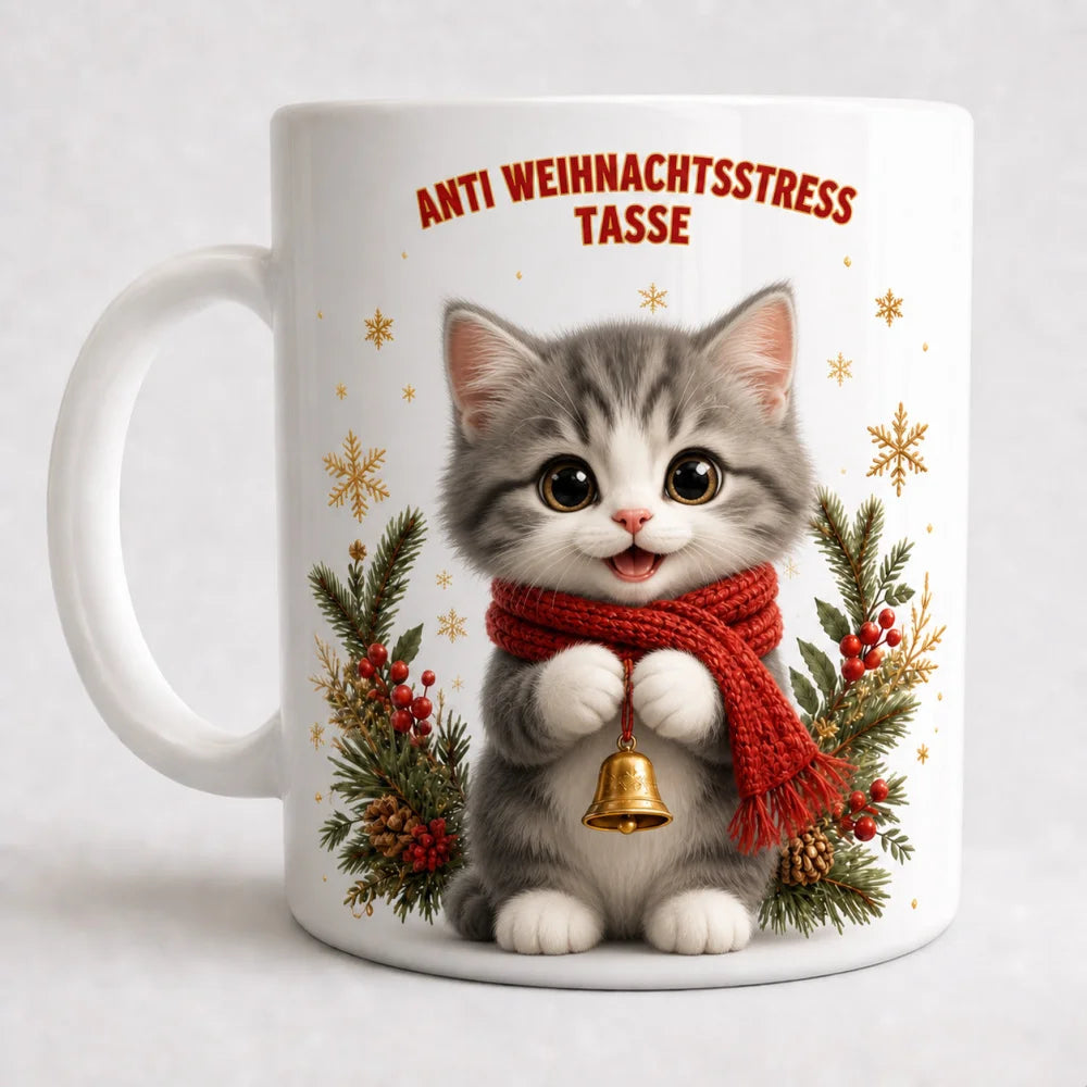 Anti Weihnachtsstress Weihnachten Tasse 325 ml – süße 3D-Tiere - WS-Trend.de