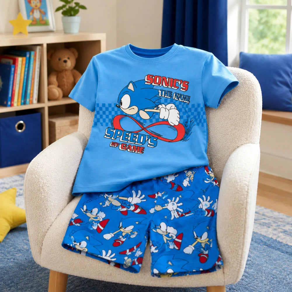 Sega Sonic The Hedgehog Jungen Kinder Pyjama Schlafanzug 98-128 Baumwolle - WS-Trend.de