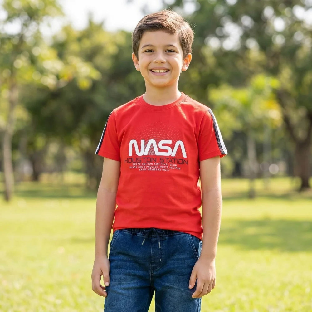 NASA Space Center Kinder Jungen kurzarm T-Shirt Shirt 104-128 100% Baumwolle - WS-Trend.de