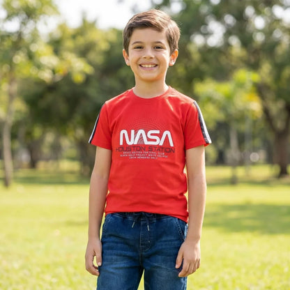 NASA Space Center Kinder Jungen kurzarm T-Shirt Shirt 104-128 100% Baumwolle - WS-Trend.de