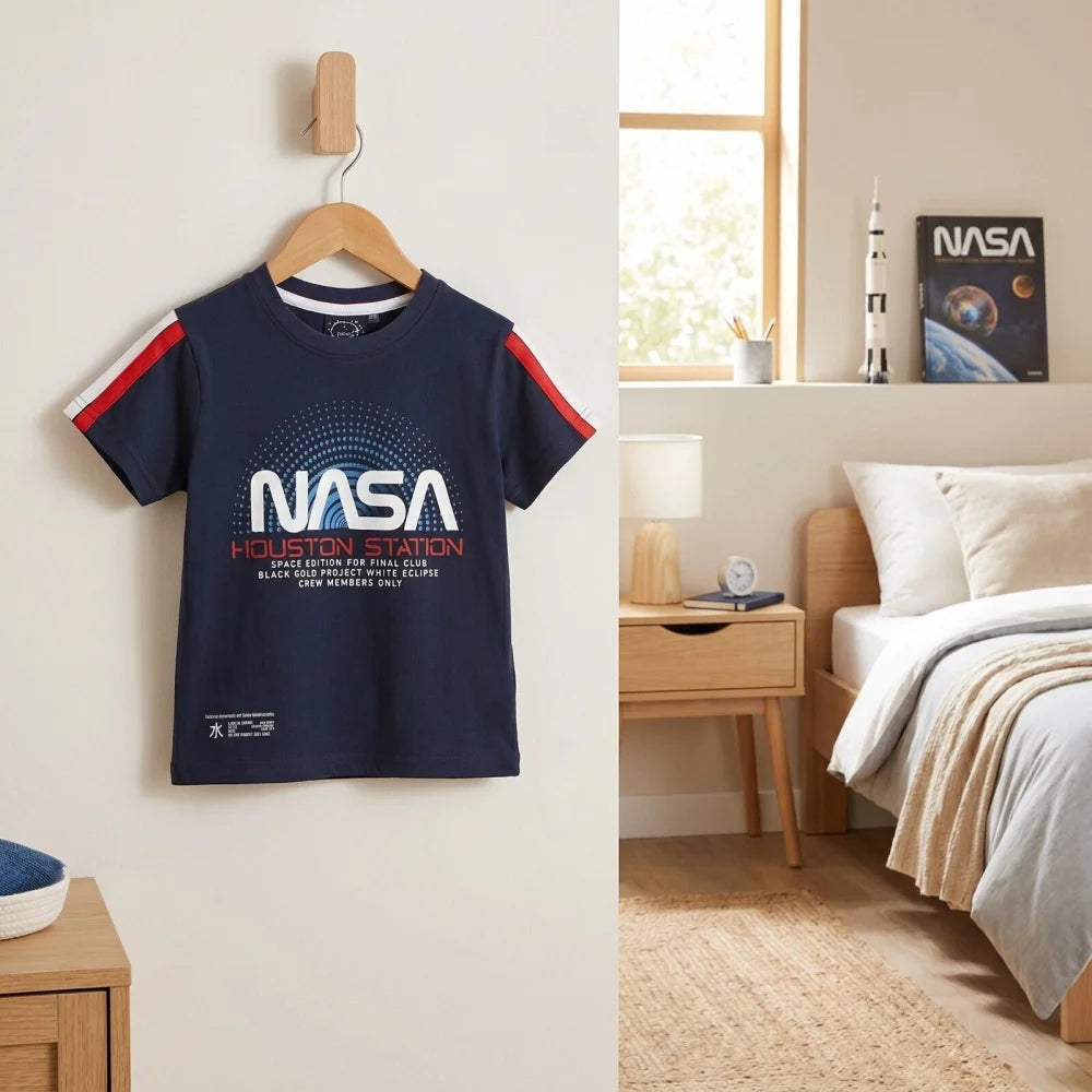 NASA Space Center Kinder Jungen kurzarm T-Shirt Shirt 104-128 100% Baumwolle - WS-Trend.de