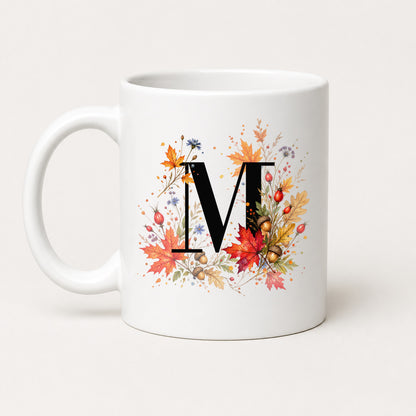 Herbst Tasse A-Z Buchstaben 325 ml Keramik Geschenkidee personalisiert