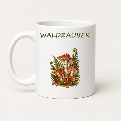 Waldzauber Pilze Tasse – Keramikbecher 325 ml botanisches Motiv - WS-Trend.de