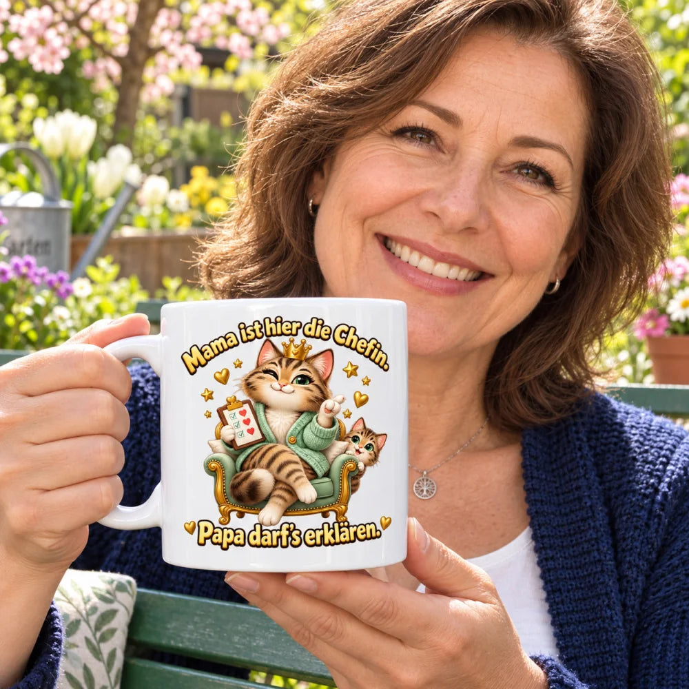 WS-Trend Katzenmama Kaffeetasse Keramik 330 ml Mama ist super Geschenk - WS-Trend.de