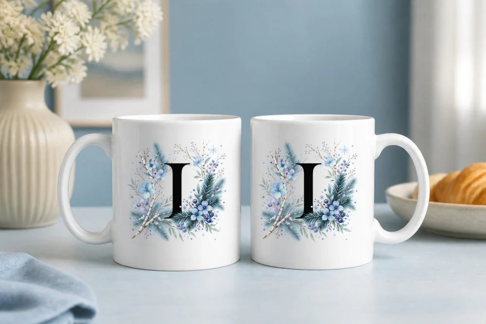 Winter Tasse A-Z Buchstaben 325 ml Keramik Geschenkidee personalisiert - WS-Trend.de