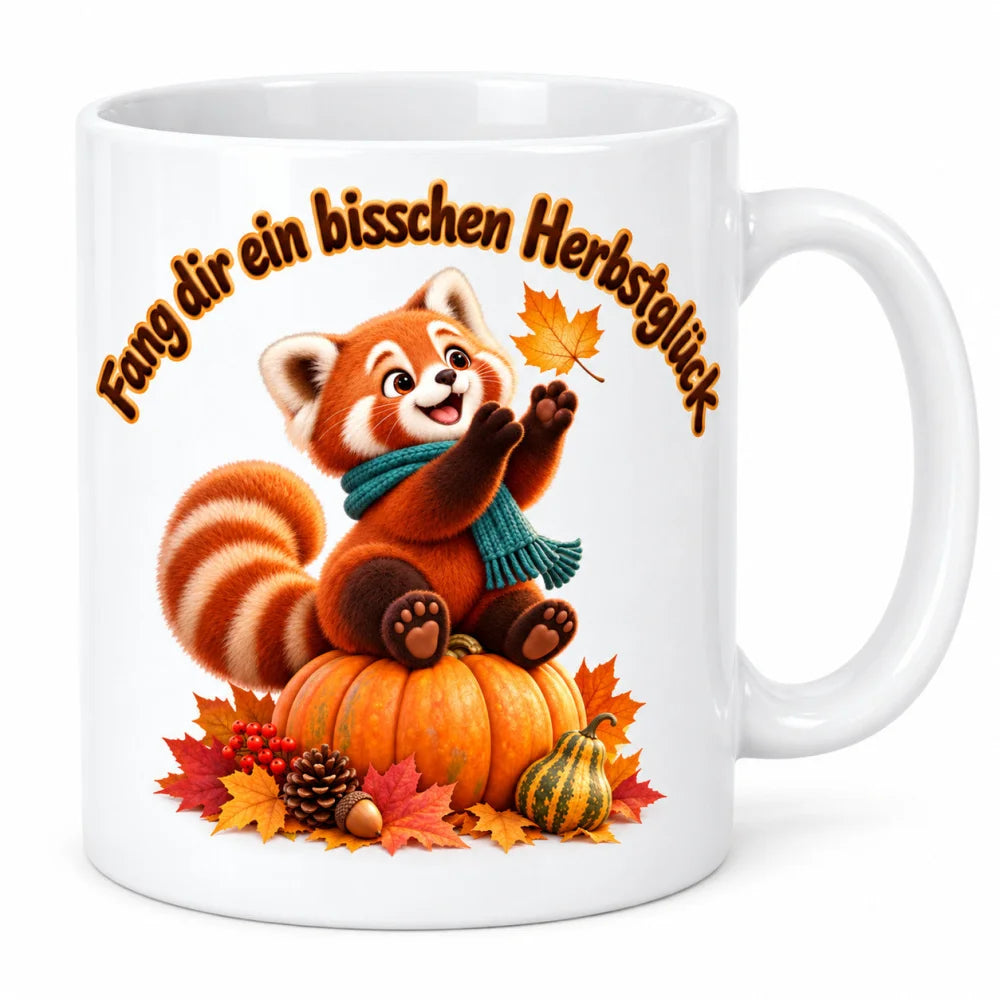 WS-Trend Herbst Tasse Roter Panda mit Spruch Keramik 330 ml - WS-Trend.de
