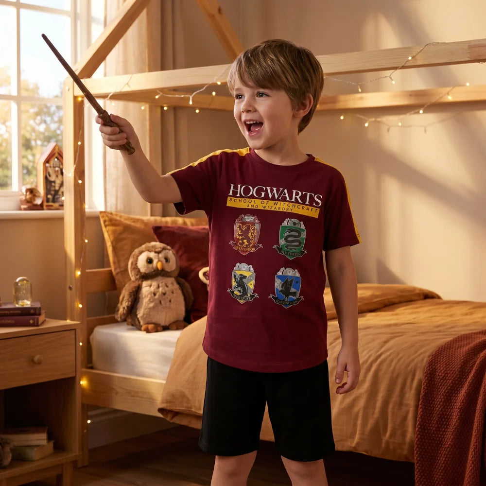 Harry Potter Hogwarts Kinder Schlafanzug Pyjama kurzarm 134 -164 Baumwolle - WS-Trend.de