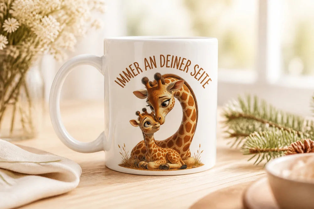 Immer an deiner Seite Tasse 325 ml Keramik Tiermotiv Geschenkidee Bunt - WS-Trend.de