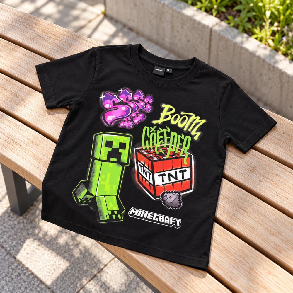 Minecraft Creeper TNT T-Shirt schwarz - WS-Trend.de