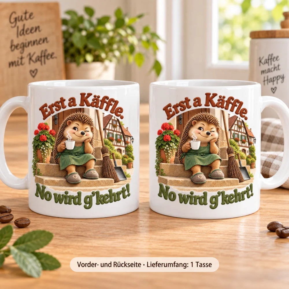 WS-Trend Kehrwochen Igel Tasse Schwaben Spruch Keramik 330 ml Geschenk - WS-Trend.de