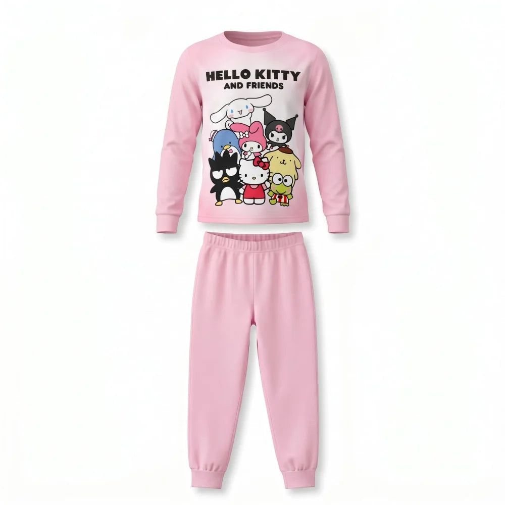 Hello Kitty Kinder Mädchen Schlafanzug Pyjama Shirt Hose Gr. 98-116 Baumwolle - WS-Trend.de