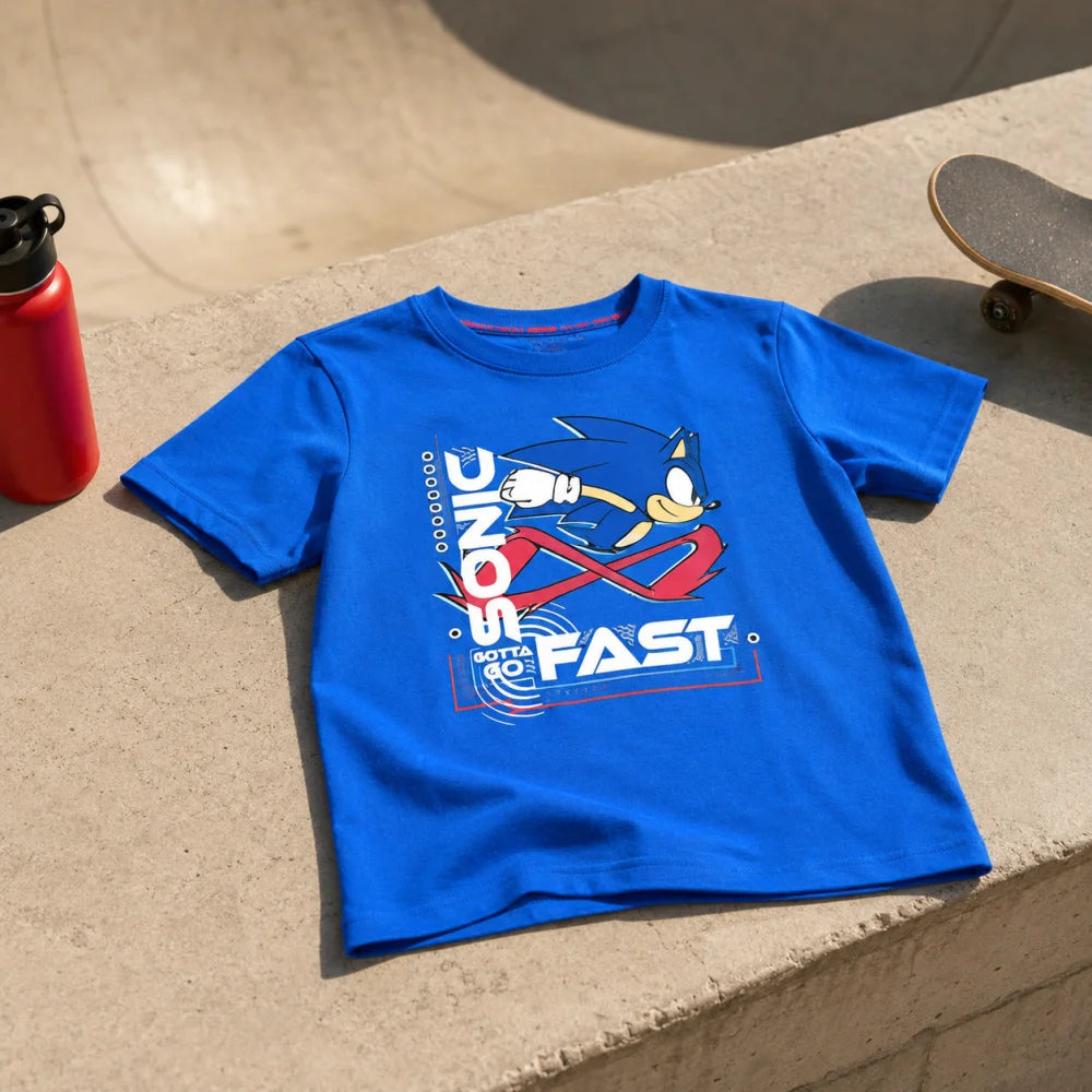 Sonic The Hedgehog Kinder Junge kurzarm T-Shirt Shirt 98-128 Baumwolle - WS-Trend.de