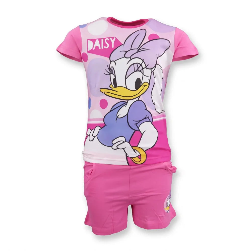 Disney Daisy Duck Kinder Mädchen Sommerset Shorts plus T-Shirt 98-128 Rosa Pink - WS-Trend.de