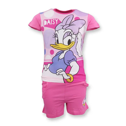 Disney Daisy Duck Kinder Mädchen Sommerset Shorts plus T-Shirt 98-128 Rosa Pink - WS-Trend.de