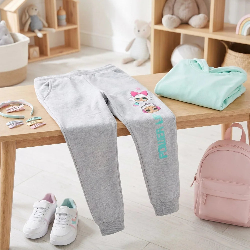 LOL Surprise Kinder Jogginghose Hose Freizeithose Mädchen Grau Pink 104-110 - WS-Trend.de