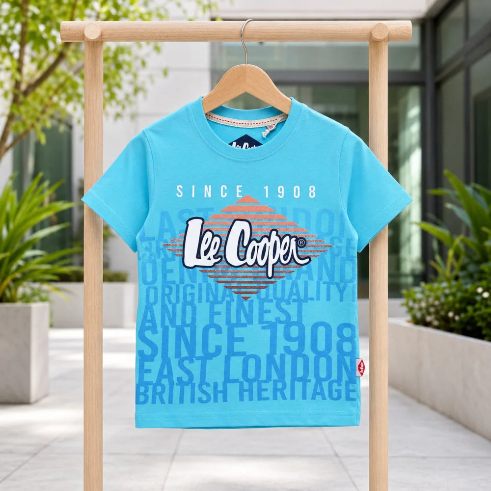 Lee Cooper Kinder Jungen T-Shirt Kurzarm Shirt 104-152 - 100% Baumwolle - WS-Trend.de