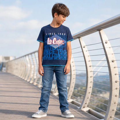 Lee Cooper Kinder Jungen T-Shirt Kurzarm Shirt 104-152 - 100% Baumwolle - WS-Trend.de