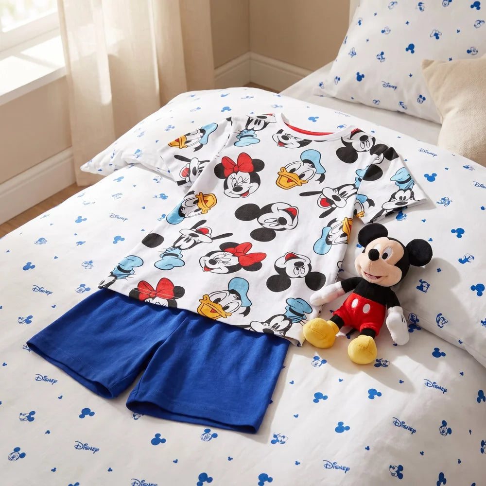 Disney Mickey Maus Jungen Schlafanzug Pyjama Shirt Shorts Gr. 98-128 Baumwolle - WS-Trend.de