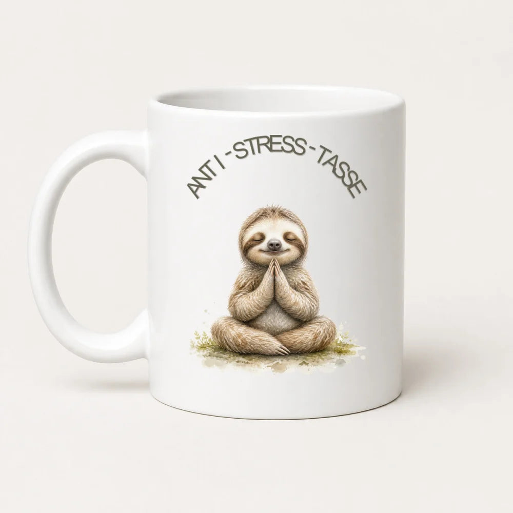 Anti-Stress-Tasse Faultier Aquarell 325 ml Keramik Geschenk - WS-Trend.de