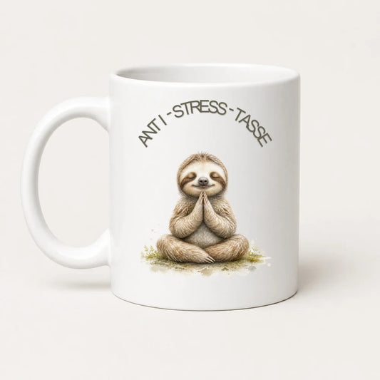 Anti-Stress-Tasse Faultier Aquarell 325 ml Keramik Geschenk - WS-Trend.de