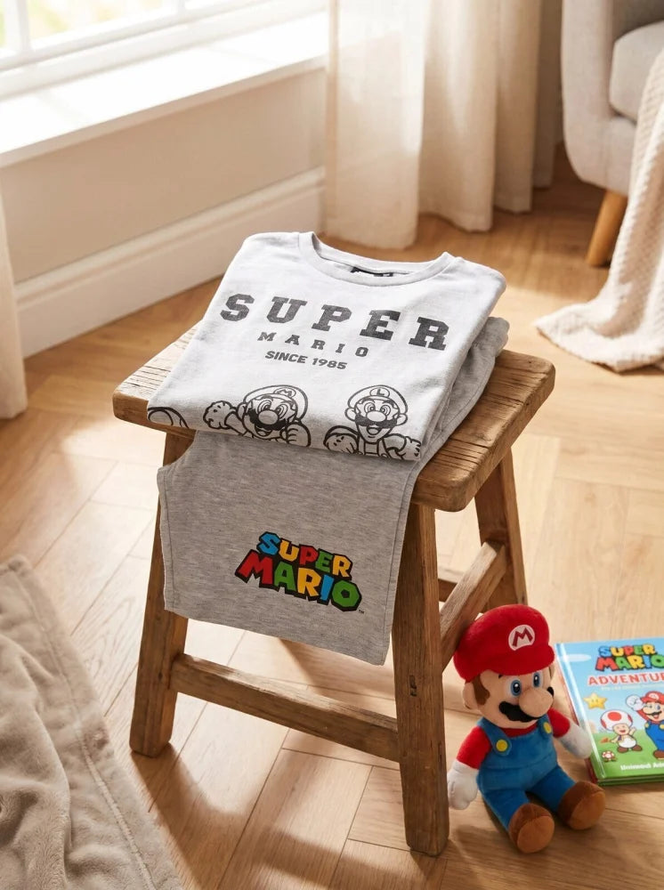 Super Mario 2-teiliger Kinder Jungen Pyjama Shirt Shorts Gr. 104 - WS-Trend.de