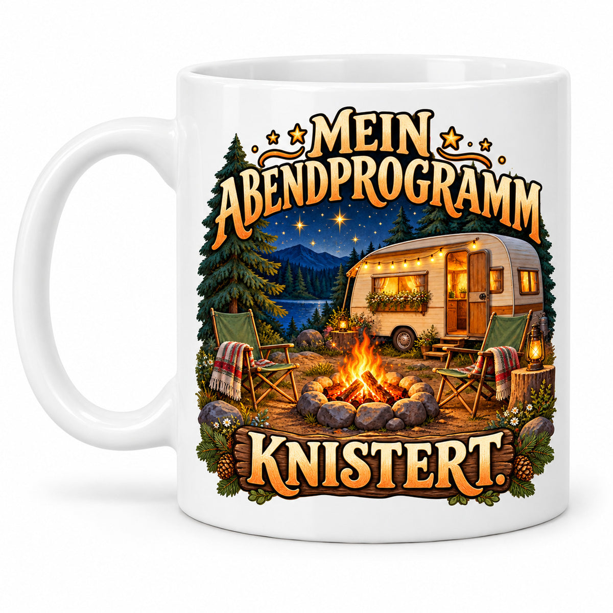Camping Tasse Spruch Keramik 330 ml Geschenk Camper Wohnmobil Urlauber