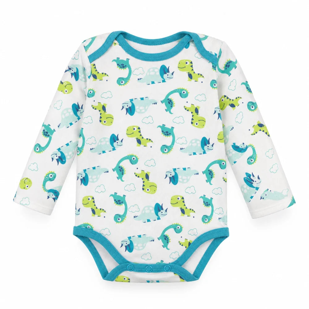 Baby 2er Pack langarm Body Strampler Schlafanzug Gr. 68 Dinos Bärchen - WS-Trend.de