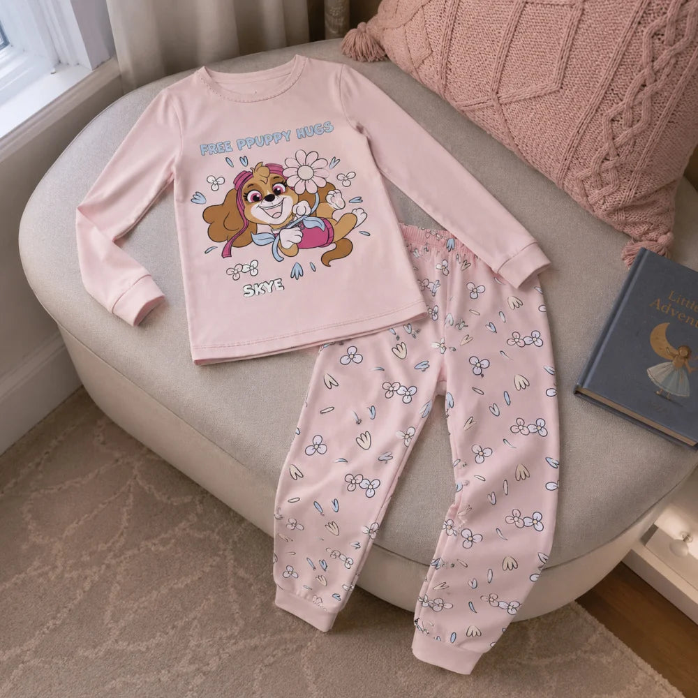 Paw Patrol Skye Kinder Mädchen langarm Schlafanzug Pyjama 104-128 - 100% Baumwol - WS-Trend.de