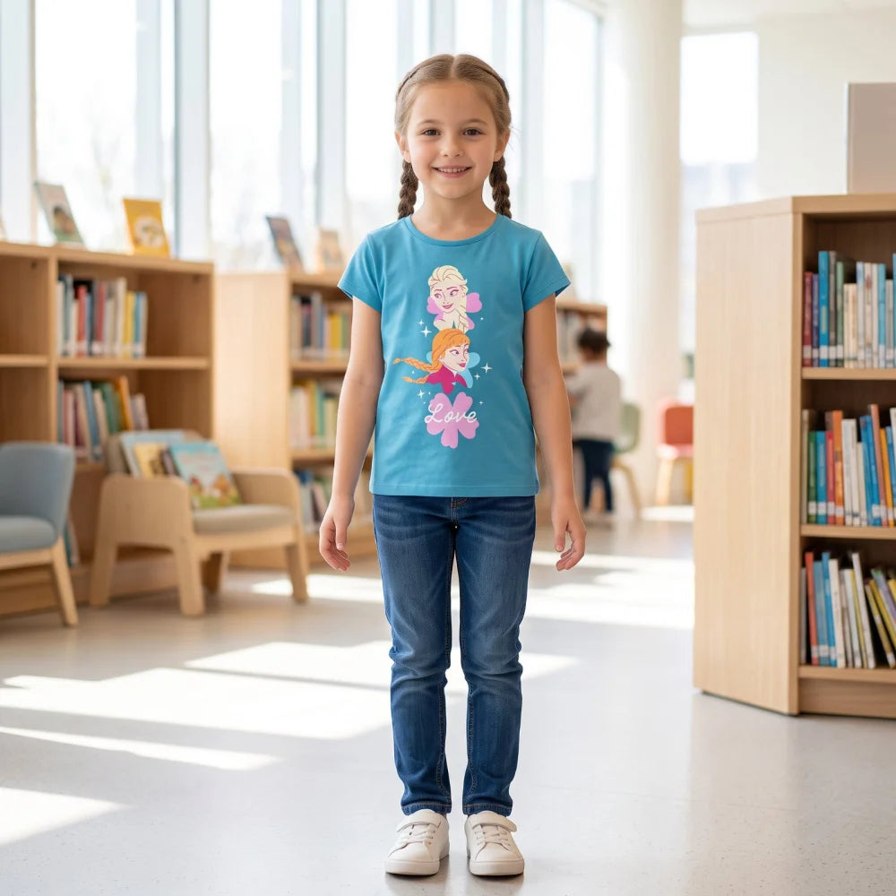 Print-Shirt Disney Eiskönigin T-Shirt Kinder Mädchen Kurzarmshirt Gr. 98-128 - WS-Trend.de