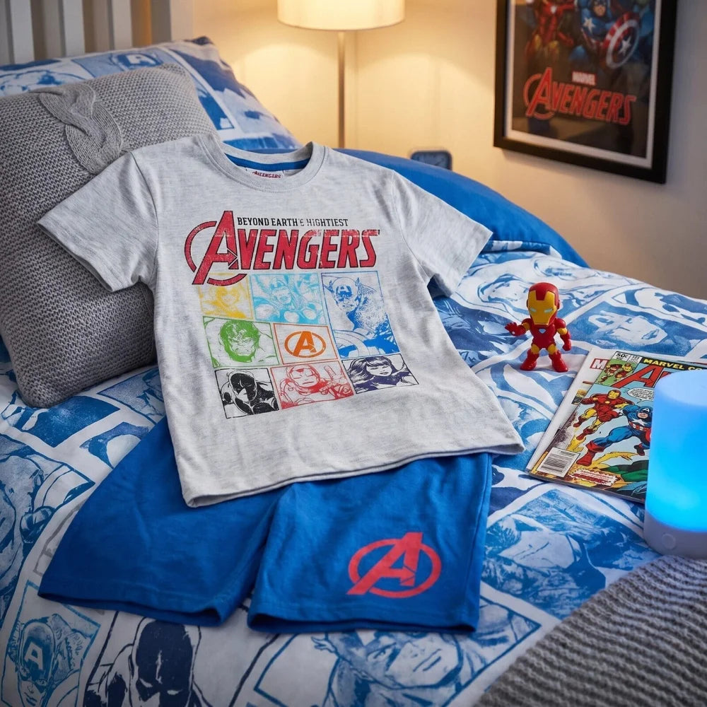 Marvel Avengers Kinder Schlafanzug Pyjama kurz Shirt Shorts Gr. 98-128 - WS-Trend.de