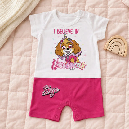 Paw Patrol Mädchen Baby Kurzarm Body Strampler Schlafanzug Gr. 62 bis 86 Skye - WS-Trend.de