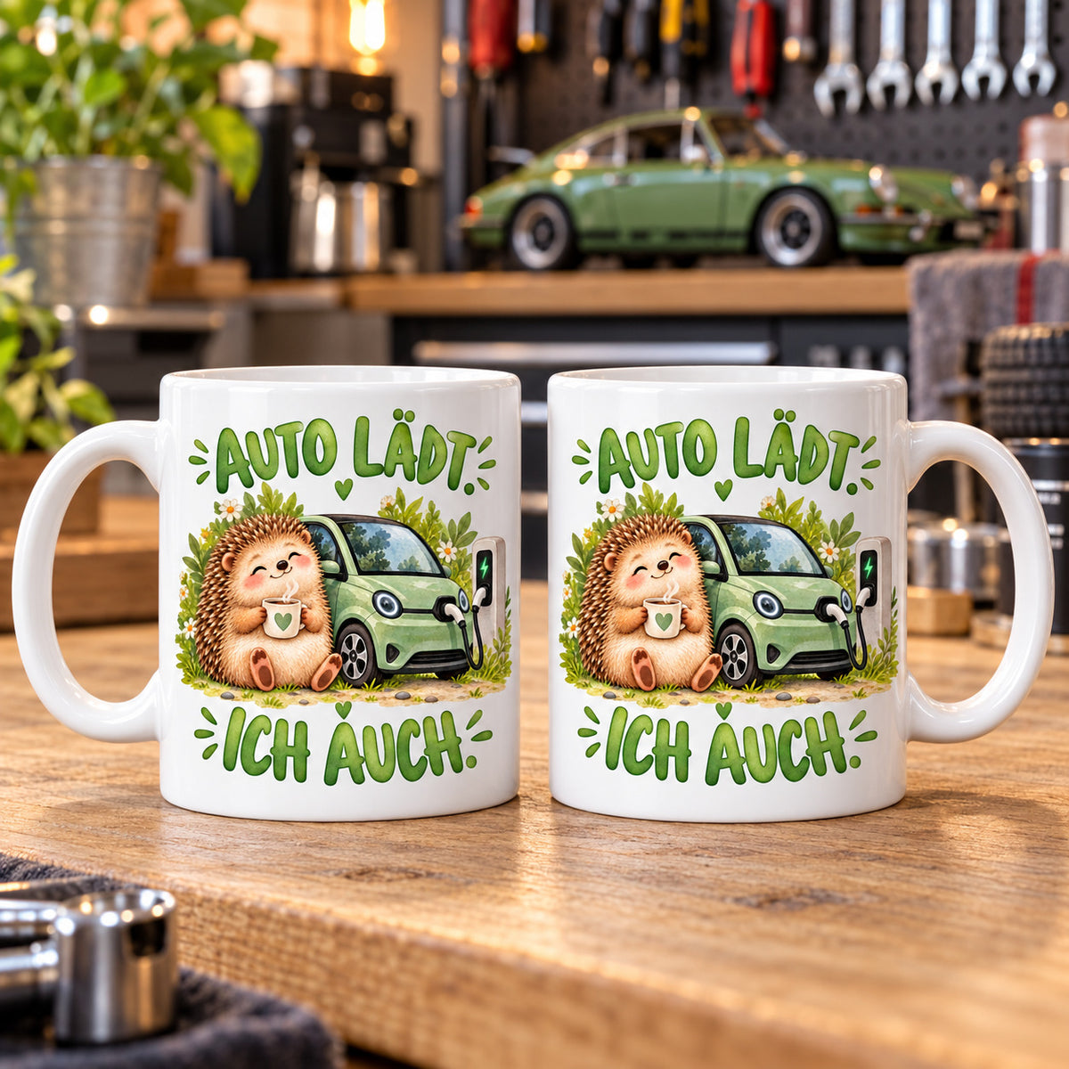 Auto Tasse Spruch Keramik 330 ml Geschenk für Autofan beidseitig Druck