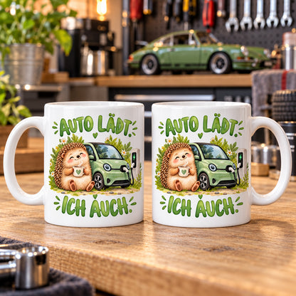 Auto Tasse Spruch Keramik 330 ml Geschenk für Autofan beidseitig Druck