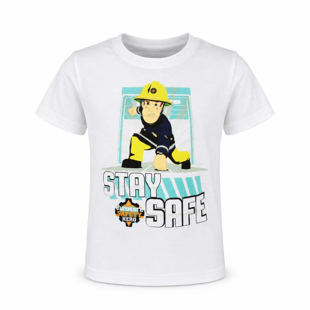 Feuerwehrmann Sam T-Shirt Kurzarm Kinder Jungen Shirt Baumwolle 116-128 - WS-Trend.de
