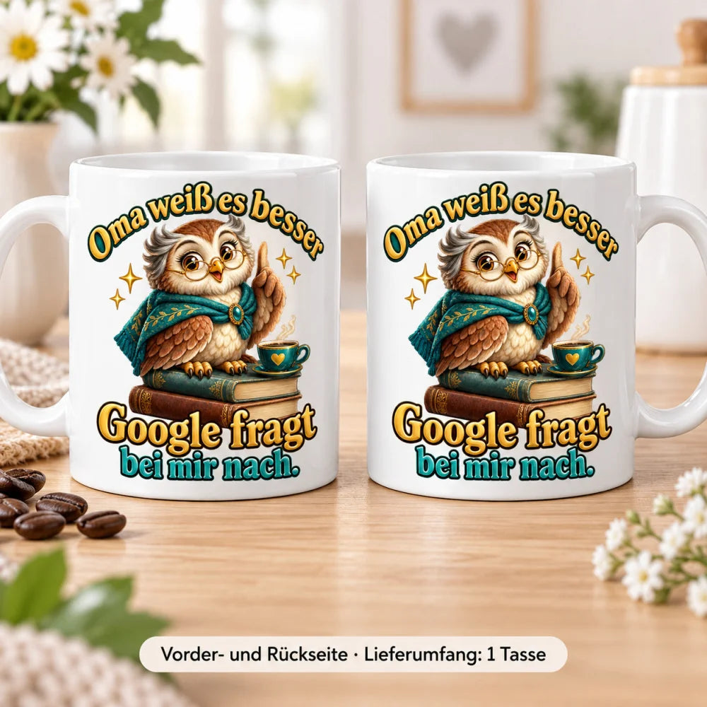 WS-Trend Eulenoma Tasse Keramik 330 ml Geschenk für Oma zum Geburtstag - WS-Trend.de