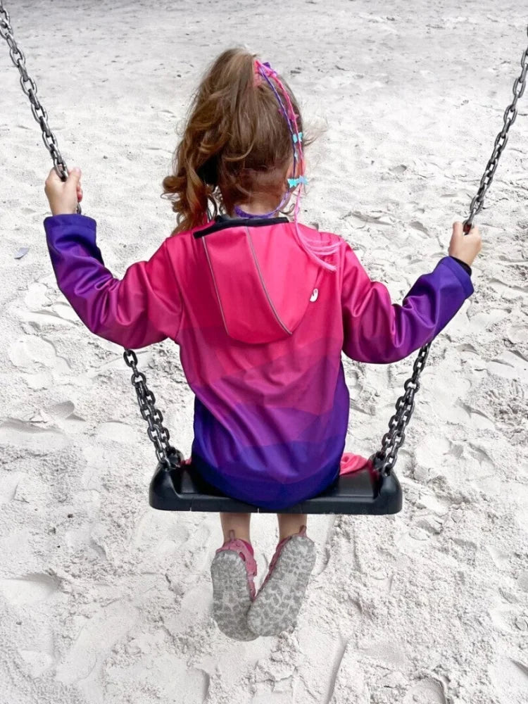 Softshelljacke WAMU Die Mosaic Kinder Jacke mit Kapuze Gr. 104-110 - WS-Trend.de