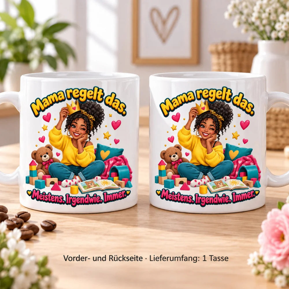 WS-Trend Mama regelt das Tasse Keramik 330 ml Geschenk mit Spruch - WS-Trend.de
