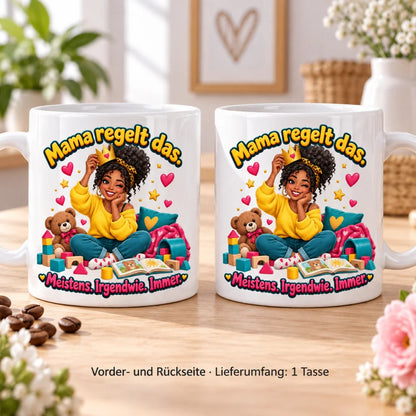 WS-Trend Mama regelt das Tasse Keramik 330 ml Geschenk mit Spruch - WS-Trend.de