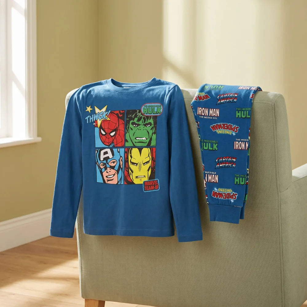 Marvel Avengers Kinder Jungen Schlafanzug Pyjama lang Sleepwear Gr. 104 - WS-Trend.de