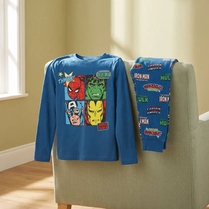Marvel Avengers Kinder Jungen Schlafanzug Pyjama lang Sleepwear Gr. 104 - WS-Trend.de