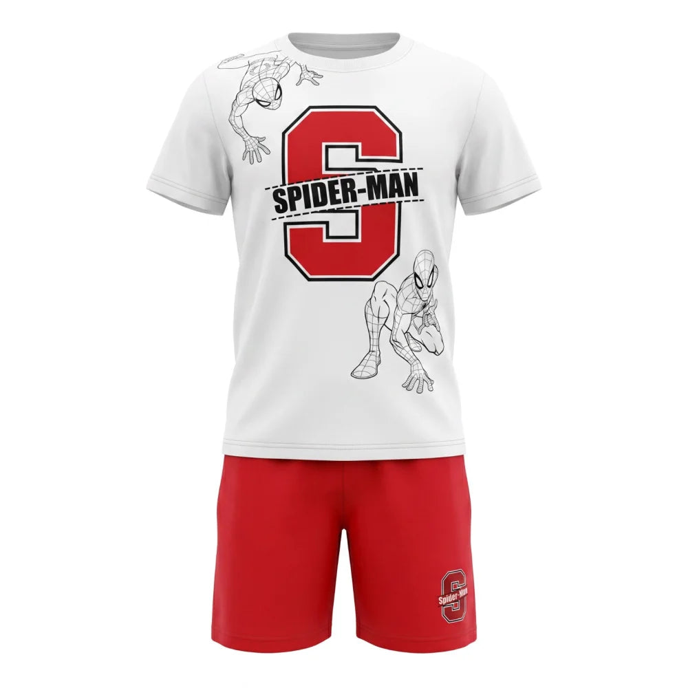 Marvel Spiderman Kinder Schlafanzug Pyjama kurz Nachtwäsche 104 - 134 Baumwolle - WS-Trend.de
