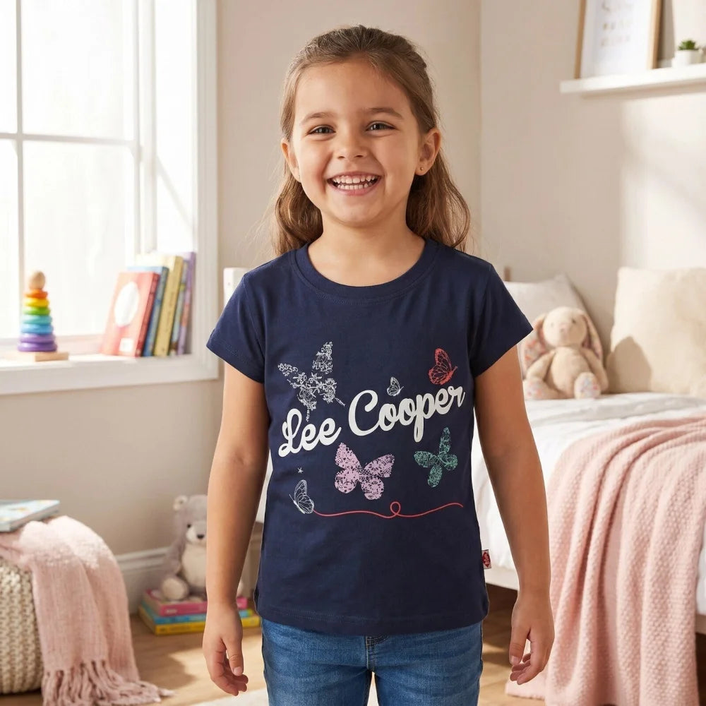 Lee Cooper Kinder Mädchen T-Shirt Kurzarm Shirt Gr. 104 100% Baumwolle - WS-Trend.de