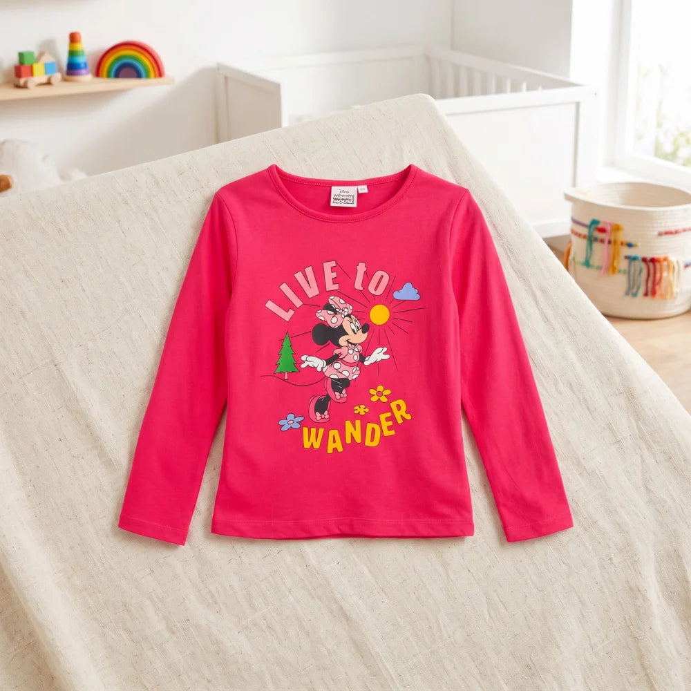 Print-Shirt Disney Minnie Maus Kinder Mädchen Langarmshirt Shirt Gr. 98-128 - WS-Trend.de