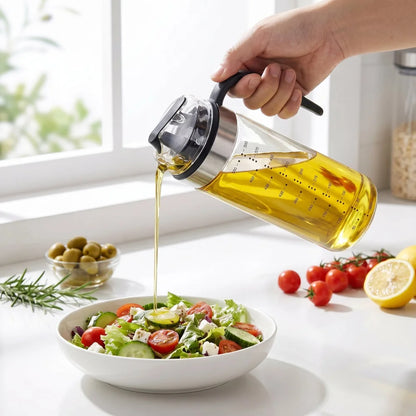 Ölspenderflasche 500 ml aus Glas – Ölspender mit Messskala Ausgießer & Griff - WS-Trend.de