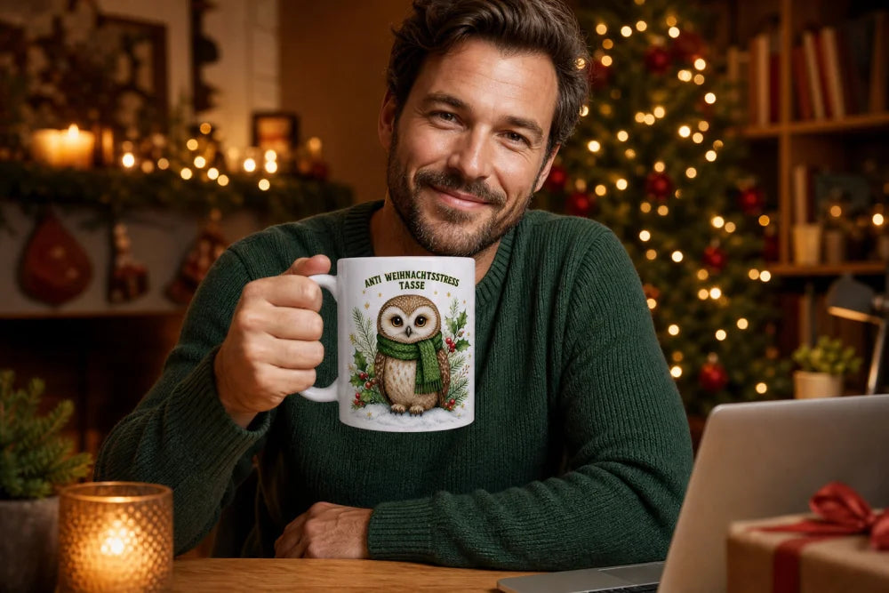 Anti Weihnachtsstress Tasse Weihnachten – Tiere Aquarell - WS-Trend.de