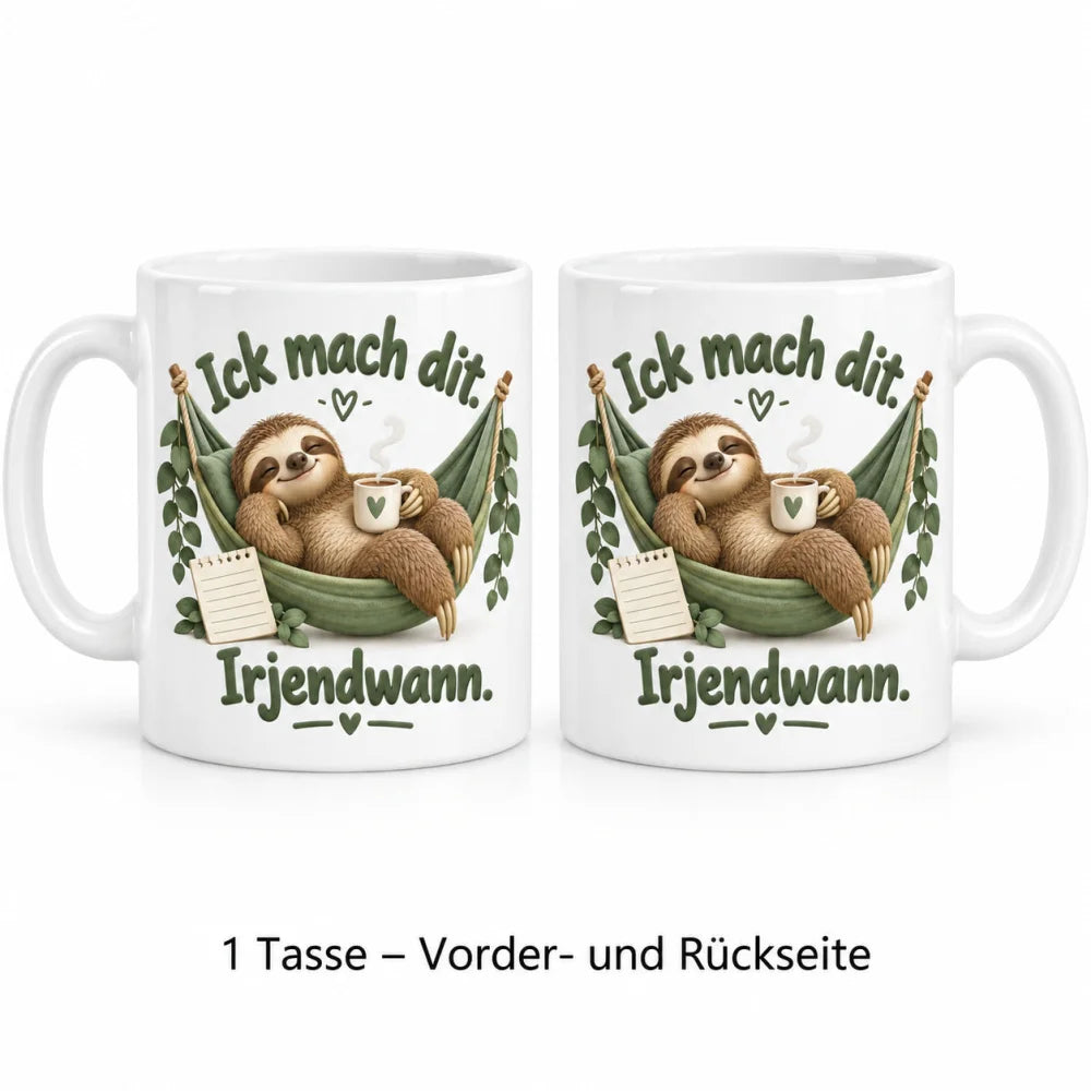 WS-Trend Berliner Faultier Tasse lustiger Spruch Keramik 330 ml witzig - WS-Trend.de