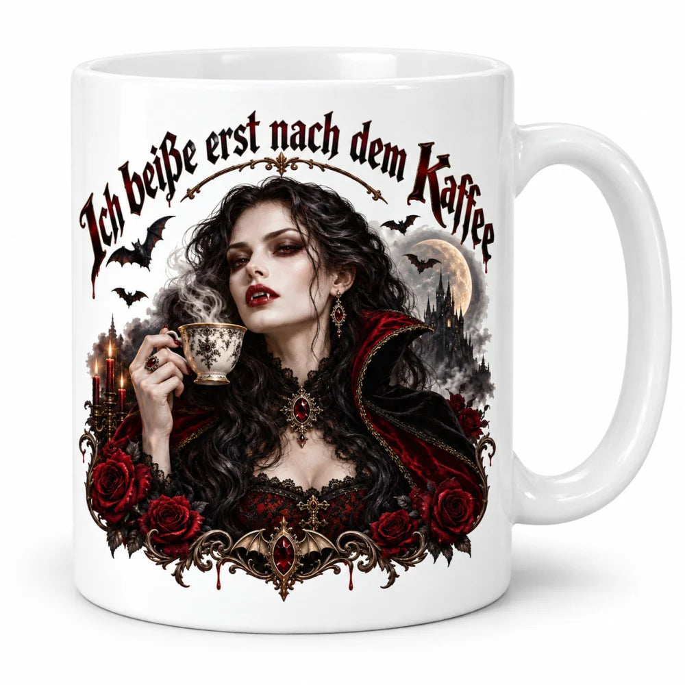 WS-Trend Vampirkaffee Horror Tasse Keramik 330 ml mit Motiv und Spruch - WS-Trend.de