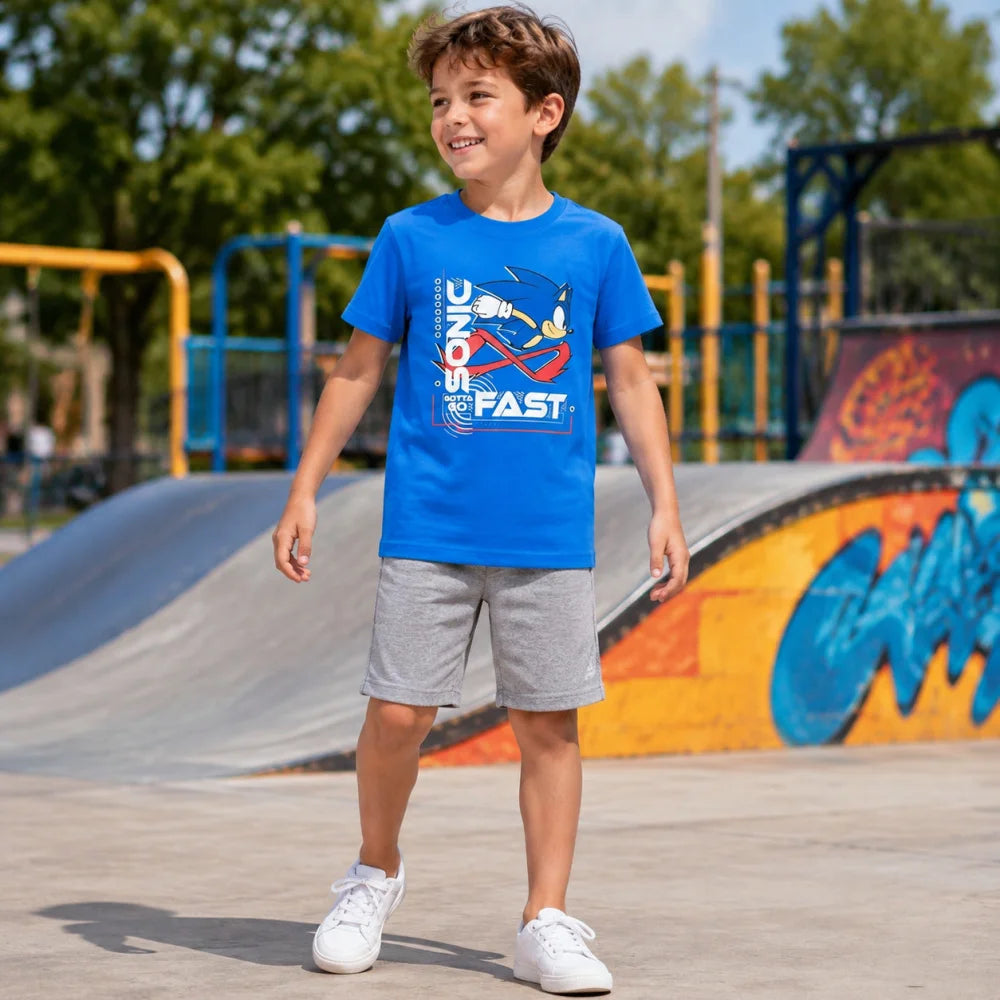 Sonic The Hedgehog Kinder Junge kurzarm T-Shirt Shirt 98-128 Baumwolle - WS-Trend.de