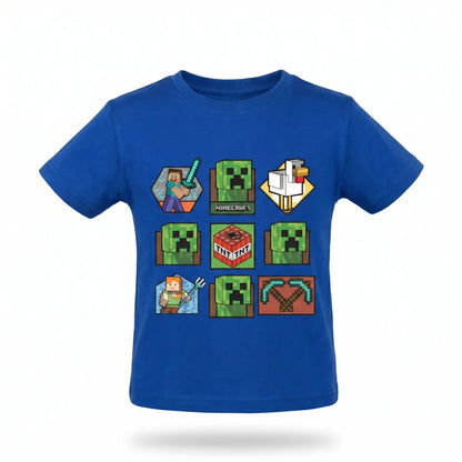 Minecraft Gamer Creeper Kinder T-Shirt Kurzarm Shirt Baumwolle 116 bis 146 - WS-Trend.de